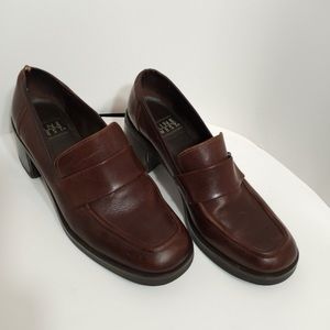 VTG Nine West 90's Frankie Chunky Heeled Brown Penny Loafers 9
